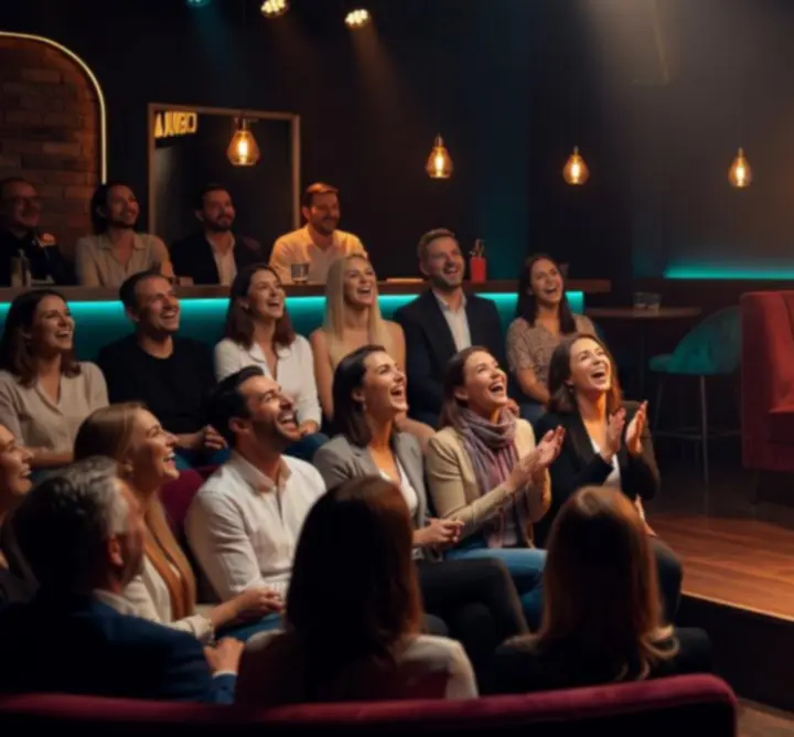Stand-up comedy előadó reflektorfényben SMART PICK ZZONE rendezvényen